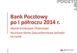 Półrocze sukcesów Banku Pocztowego