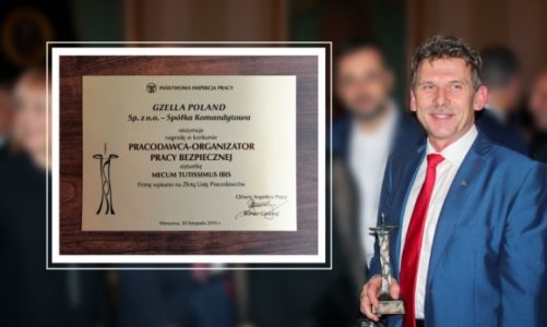 Gzella wyróżniona tytułem „Pracodawca – organizator pracy bezpiecznej”