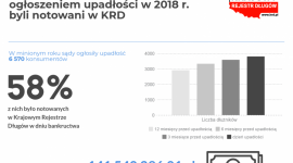 Upadłość w wielkim mieście LIFESTYLE, Finanse - W 2018 r. sądy ogłosiły upadłość 6 570 konsumentów. Prawie 58% z nich było notowanych w Krajowym Rejestrze Długów w dniu bankructwa. Większość zadłużonych bankrutów to kobiety, mieszkańcy dużych miast i osoby w kwiecie wieku.