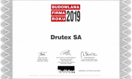 Drutex z tytułem BUDOWLANA FIRMA ROKU