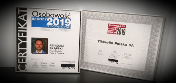 Tikkurila z tytułem „Budowlanej Firmy Roku 2019”